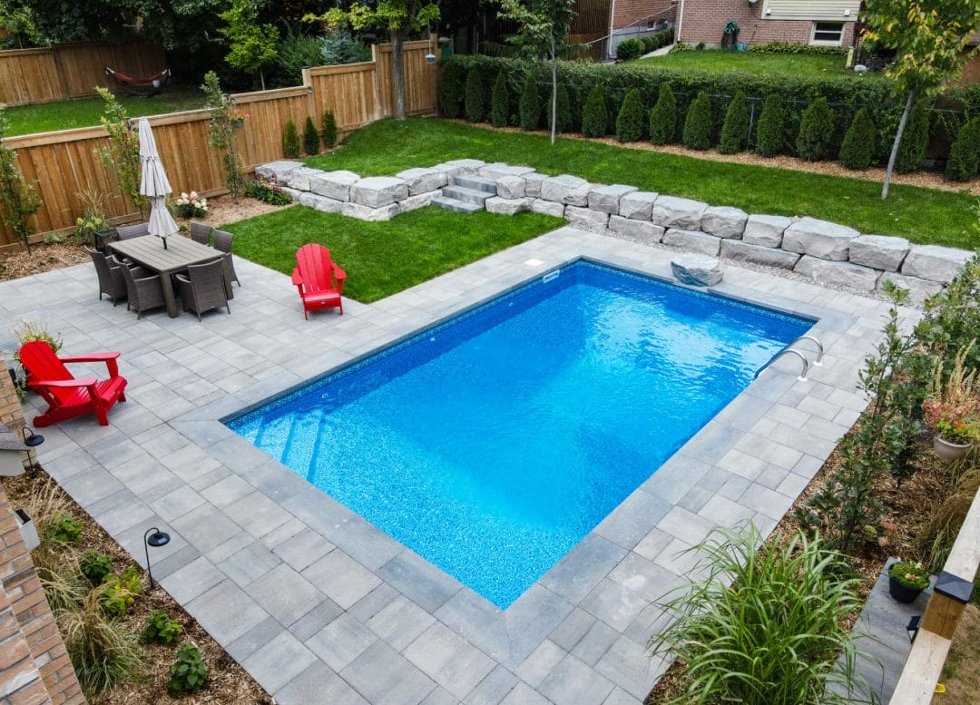 Backyard pool and patio.